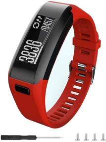 img 4 attached to Усовершенствуйте свой часы Garmin Vivosmart HR с заменяемыми браслетами Eway - красный, маленький.