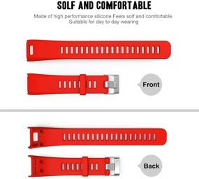 img 2 attached to 🔴 Enhance Your Garmin Vivosmart HR Watch with Eway Replacement Bands - Red, Small