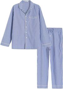 img 4 attached to 👕 Stay Comfy and Stylish with Latuza Lightweight Blue Stripe Pajama Sleeves