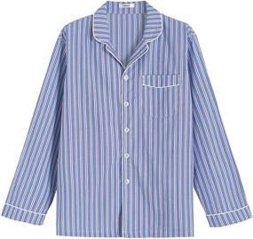 img 2 attached to 👕 Stay Comfy and Stylish with Latuza Lightweight Blue Stripe Pajama Sleeves