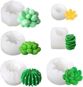 img 4 attached to 🌵 6 Pack Succulent Silicone Mold - Cactus Flower Resin Casting Molds for Cake Decorating, Handmade Candle, Fondant, Epoxy Resin, Polymer Clay, Wax, etc. from Pendolr