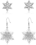 ❄️ snowflake crystal rhinestone christmas earrings for girls - stylish jewelry logo