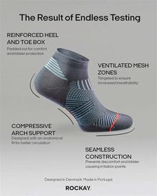 img 2 attached to 🏃 Rockay Max Cushion Flare Running Socks: Quarter Cut, Arch Support, Recycled, Anti-Odor (Men and Women)