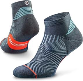 img 4 attached to 🏃 Rockay Max Cushion Flare Running Socks: Quarter Cut, Arch Support, Recycled, Anti-Odor (Men and Women)