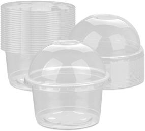 img 4 attached to 🍨 8oz Clear Plastic Cups with Dome Lids, Lainrrew 50 Sets - Disposable Dessert Cups with Lids for Ice Cream, Iced Cold Drinks, Cupcake - Snack Bowl, Fruit Cups for Parties, Events, Restaurants (8oz)