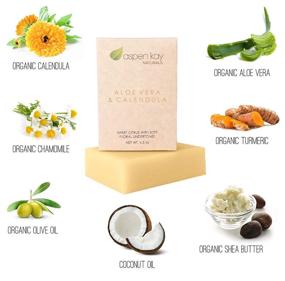 img 1 attached to Organic Aloe Vera & Calendula Soap: Natural Skincare with Turmeric - Face, Body, and Shaving Soap (1 Pack)