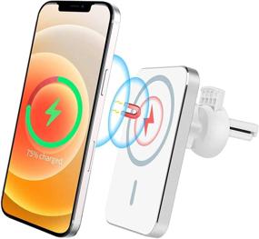 img 4 attached to 🚗 Introducing the Powerful Magnetic Car Wireless Charger Mount: 15W Qi Fast Charging Car Phone Holder for iPhone 12 Series (White)