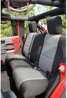 🔥 rugged ridge 13264.09 neoprene black/gray rear seat cover for 07-18 jeep wrangler jku: durable and stylish protection logo