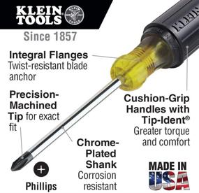img 3 attached to 🔧 3/16 Cabinet and #2 Phillips Precision Machined Tips, Cushion-Grip Handles Screwdriver Set - 2-Piece by Klein Tools 85742