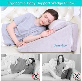 img 3 attached to 😌 Ultimate Comfort Wedge Pillow: Foam Leg Elevation Pillow for Sleep, Acid Reflux Relief, Post Surgery Support, Back & Knee Pain Relief