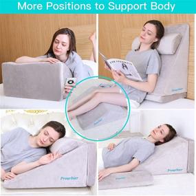 img 1 attached to 😌 Ultimate Comfort Wedge Pillow: Foam Leg Elevation Pillow for Sleep, Acid Reflux Relief, Post Surgery Support, Back & Knee Pain Relief