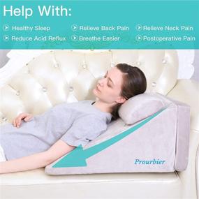 img 2 attached to 😌 Ultimate Comfort Wedge Pillow: Foam Leg Elevation Pillow for Sleep, Acid Reflux Relief, Post Surgery Support, Back & Knee Pain Relief