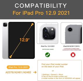 img 3 attached to ZtotopCases for iPad Pro 12.9 Inch Case 2021 5th Gen, [6 Magnetic Stand + Pencil Holder + Auto Wake/Sleep] Full Body Protective Cover in Black