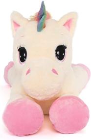 img 1 attached to 🦄 Toys Studio Big Unicorn Plush Pillow: Soft & Large Stuffed Animal Gift for Girls Boys (32'', Pink)