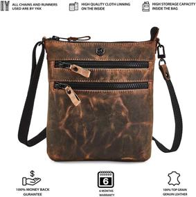 img 3 attached to 👜 Elegant COCHOA Triple Zip Real Leather Crossbody- Premium Vintage Crossover Sling Bag for Women
