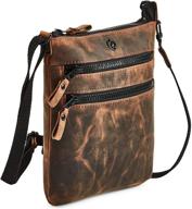 👜 elegant cochoa triple zip real leather crossbody- premium vintage crossover sling bag for women logo