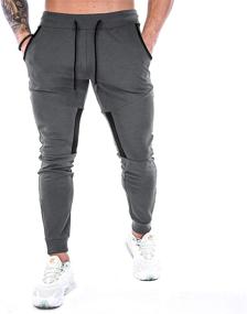 img 2 attached to GANSANRO Men's Joggers Sweatpants: Premium Slim Fit Athletic Jogger Pants with Zipper Pockets - Perfect for Men's Activewear and Casual Athleisure