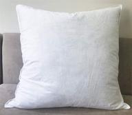 premium white duck feather down stuffed accent pillow insert 20x20 with breathable egyptian 100% 🔽 cotton cover - soft support square decorative throw pillow fill insert for 18x18 sofa, couch, chair pillow logo