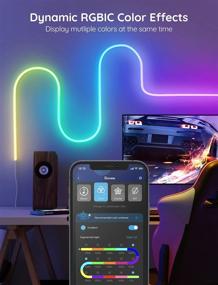 img 3 attached to 🌈 Govee Neon Rope Lights, RGBIC LED Neon Rope Light with Music Sync, 16 Million Customizable Colors, Compatible with Alexa, Google Assistant & Govee Home App, 10ft Neon Lights for Bedroom, Gaming Room, Living Room