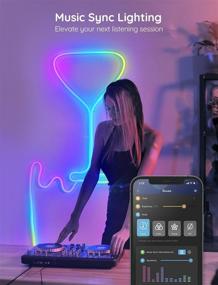 img 1 attached to 🌈 Govee Neon Rope Lights, RGBIC LED Neon Rope Light with Music Sync, 16 Million Customizable Colors, Compatible with Alexa, Google Assistant & Govee Home App, 10ft Neon Lights for Bedroom, Gaming Room, Living Room