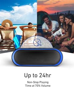 img 2 attached to Превосходные Bluetooth 5.0 колонки с 24-часовым воспроизведением, водонепроницаемые и беспроводные, идеальные для мобильных устройств, планшетов и путешествий