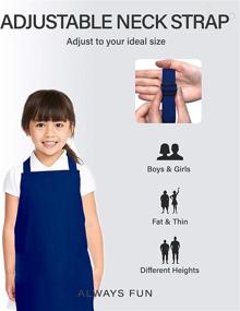 img 2 attached to 👩 Oneomi Kids Apron: Small Size, Adjustable Strap, 100% Cotton Blend for All Ages