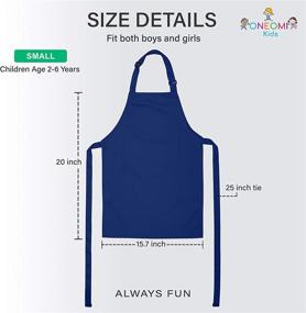 img 3 attached to 👩 Oneomi Kids Apron: Small Size, Adjustable Strap, 100% Cotton Blend for All Ages