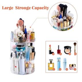 img 3 attached to Clear Acrylic 6-Layer Makeup Organizer with Adjustable Shelves - 💄 360 Degree Rotating Cosmetics Storage Box for Bedroom Dresser or Vanity Countertop