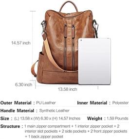 img 2 attached to CLUCI Vegan Leather Convertible Backpack Purse for Women: Fashionable Ladies Travel Shoulder Bag