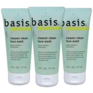 basis cleaner clean face wash: deep cleansing & refreshing for normal to oily skin - oil-free & soap-free - 6 fl. oz. (pack of 3) logo