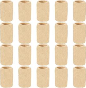 img 2 attached to 🖐️ Senkary Finger Sleeves Protectors - 20-Piece Thumb Brace Support for Pain Relief, Arthritis, Trigger Finger - Elastic Compression Protector for Sports (Beige)