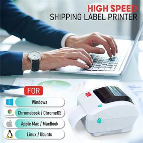 img 1 attached to 🖨️ Efficient Arkscan 2054A Ethernet Network Shipping Label Printer: Supports Windows, Mac, Chromebook | Perfect for Amazon, eBay, PayPal, Etsy, Shopify, ShipStation, Stamps.com, UPS, USPS, FedEx | Convenient Roll & Fanfold 4x6 Direct Thermal Label Printing