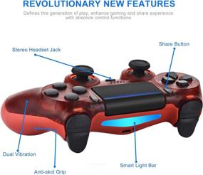 img 3 attached to 🎮 Wiv77 Wireless Controller for PS4 - Clear Transparent Red 2021, New - Compatible with Playstation 4, Remote and Gamepad - Joystick and Manette for Kids, Women, and Men