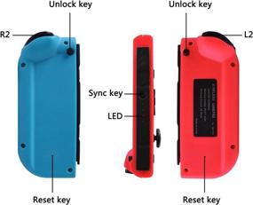 img 1 attached to 🎮 Wireless Joy Con Pad for Nintendo Switch - Red & Blue Replacement Controller, Dual Vibration Support, Compatible with Nintendo Switch Console