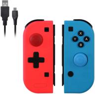 🎮 wireless joy con pad for nintendo switch - red & blue replacement controller, dual vibration support, compatible with nintendo switch console logo