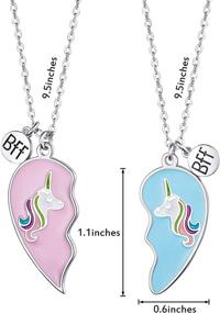 img 1 attached to 🦄 Unicorn Half Heart BFF Necklace Set: Perfect Friendship Birthday Gift (2 Pieces)