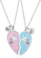 🦄 unicorn half heart bff necklace set: perfect friendship birthday gift (2 pieces) logo