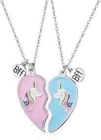 img 4 attached to 🦄 Unicorn Half Heart BFF Necklace Set: Perfect Friendship Birthday Gift (2 Pieces)