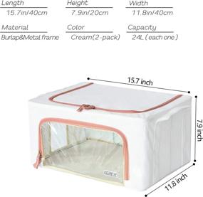 img 2 attached to 📦 Gurfuy Back to School Storage Bins - Large Capacity Clothes Bag Organizer | Reinforced Handle | Thick Fabric for Blankets, Bedding, Comforters | Foldable with Strong Zipper | 2 Pack, 24L, White...