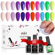 💅 12 colors neon gel nail polish kit with base and glossy &amp; matte top coat - uv led bright gel polish for nail art salon. milky white & neon green shades! logo