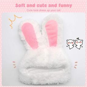 img 1 attached to 🐰 Cute Bunny Rabbit Hat with Ears for Cats & Small Dogs: Ideal Party Costume & Halloween Accessory by BWOGUE