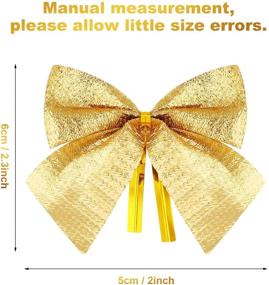 img 3 attached to 🎄 Captivating Gold Mini Christmas Tree Bows for Stunning Xmas Tree Ornaments – 144 Pieces of Elegant Bowknot Decorations and Supplies