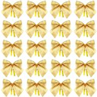 🎄 captivating gold mini christmas tree bows for stunning xmas tree ornaments – 144 pieces of elegant bowknot decorations and supplies logo