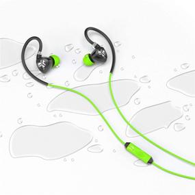 img 3 attached to 🎧 Наушники JLab Audio Fit2 Sport: устойчивые к поту, водонепроницаемые, с возможностью настройки крючков для ушей - зеленый/черный (гарантированная посадка, пожизненная гарантия)