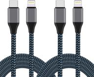 🔌 premium sundix nylon braided usb c to lightning cable - 2pack 6ft charging syncing cord for iphone 13/12/11/11pro/xs/xr/x/8/8plus and more logo