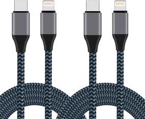 img 4 attached to 🔌 Премиальный кабель Sundix Nylon Braided USB C to Lightning - 2 штуки 6FT для зарядки и синхронизации для iPhone 13/12/11/11Pro/XS/XR/X/8/8Plus и других