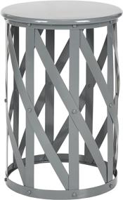 img 3 attached to 🏺 SAFAVIEH Grey 21-inch Lattice Accent Side End Table Stool for Living Room, Bedroom, Entryway, Foyer, Bathroom - Home Collection Bertram