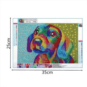 img 3 attached to 🐶 Красочная собачка 12x16 дюймов - ZSNUOK 5D набор для детей по рисованию бриллиантами | Особая форма вышивки бисером | Декор для дома на стене | Рисование бриллиантами | Мозаичные материалы для создания