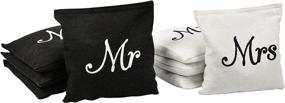 img 4 attached to 💑 GoSports Wedding Theme Cornhole Bean Bag Set - 8-Piece Set with 4 'Mr' Bags and 4 'Mrs' Bags
