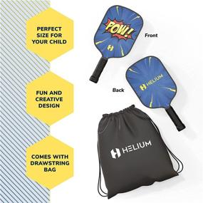 img 1 attached to Kid's Helium Pickleball Paddle – Lightweight Child Size Paddle for Children 12 and Under, Honeycomb Core, Graphite Strike Face, Includes Drawstring Bag - POW!